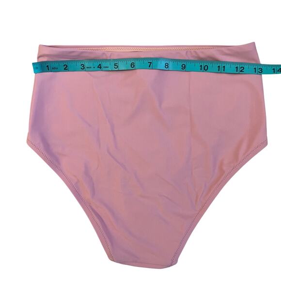 Madewell Second Wave Retro High-Waisted Bikini Bottom Pink Small NWT - Picture 6 of 9
